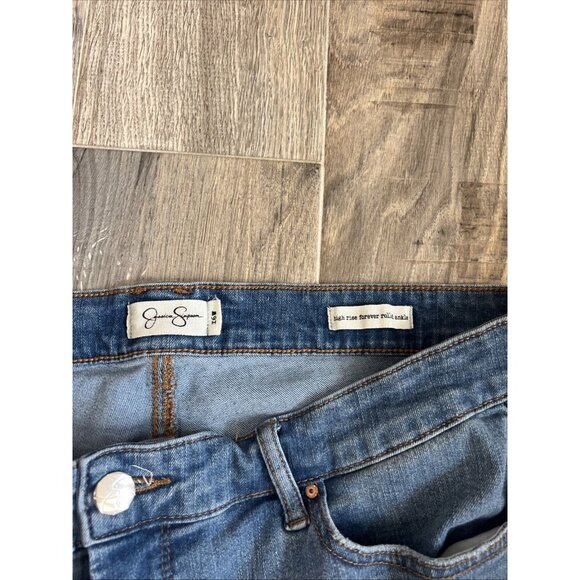 Jessica Simpson High Rise Forever Rolled Ankle Blue Jeans Women’s Size 16W - Picture 6 of 14